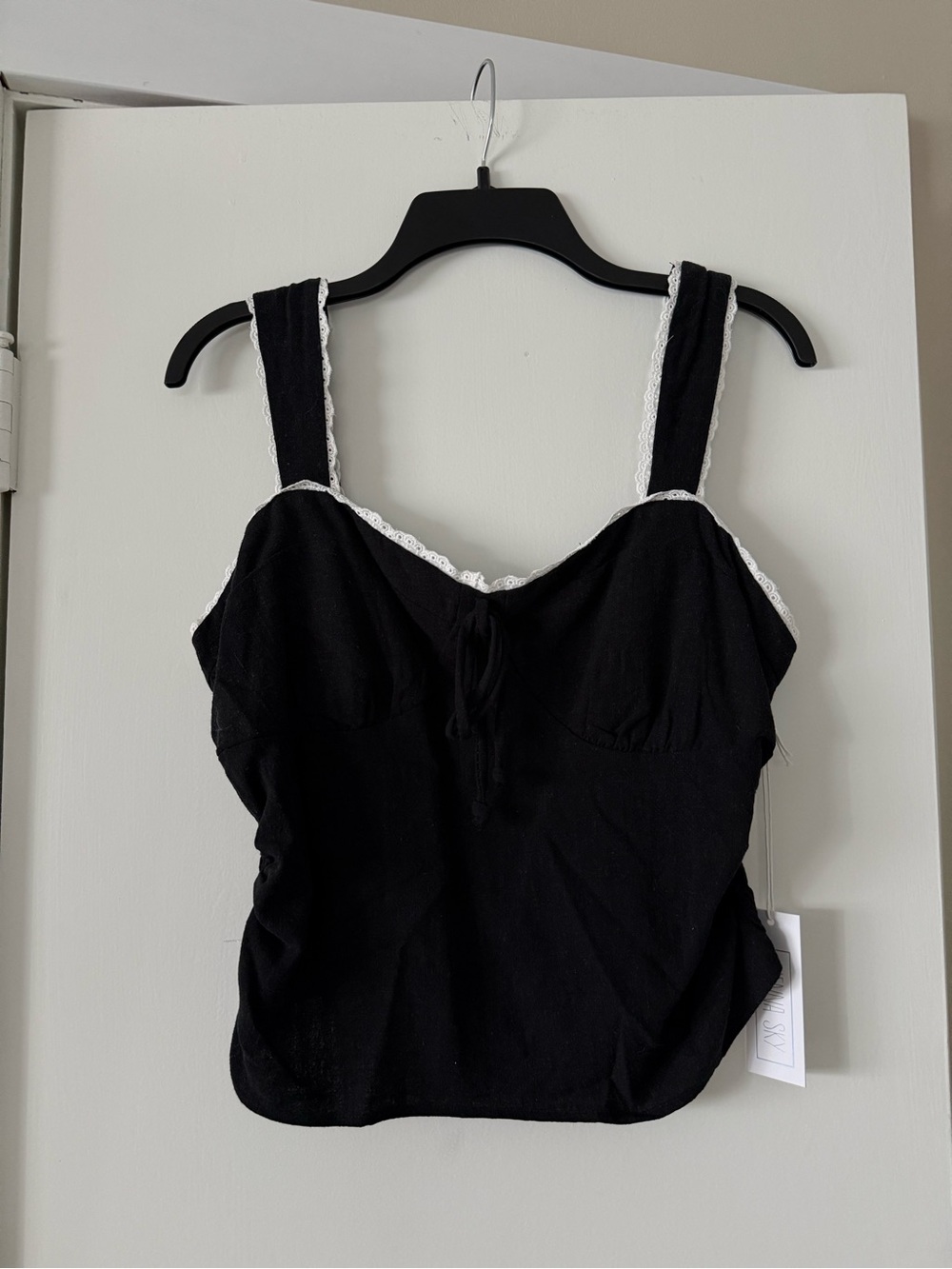 NWT Cute black Lace-Trim Tank Top